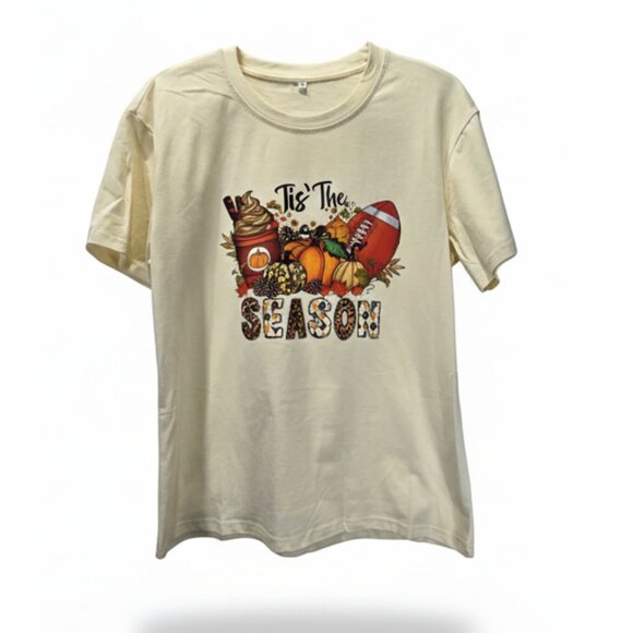 Tops - New Women’s “Tis the Season” Football Graphic T-Shirt – Size Medium